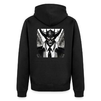 Diable élégant avec costume et cravate - Veste à capuche bio Premium Unisexe - noir - Dos - Nico (187cm)