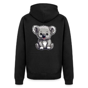 Ours Koala mignon - Veste à capuche bio Premium Unisexe - noir - Dos - Nico (187cm)