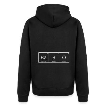 Bosna Otac Chemie Bosnischer Vater Babo - Unisex Premium Bio Zip Hoodie - Schwarz - Hinten - Nico (187cm)