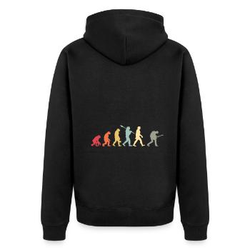 Human Evolution Guitar Band Retro Vintage - Veste à capuche bio Premium Unisexe - noir - Dos - Nico (187cm)