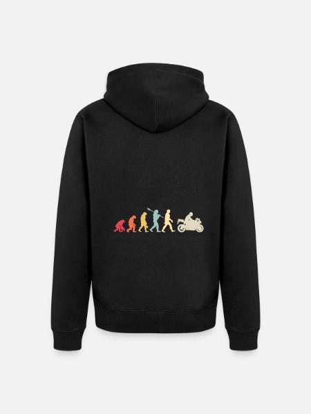 Motorcycle Evolution Vintage Superbike Biker - Unisex Premium Organic Zip Hoodie - black