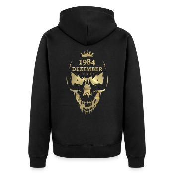Décembre 1984 Skull Gold - Veste à capuche bio Premium Unisexe - noir - Dos - Nico (187cm)