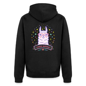 Lama Noël chandail de Noël agneau de Noël - Veste à capuche bio Premium Unisexe - noir - Dos - Nico (187cm)