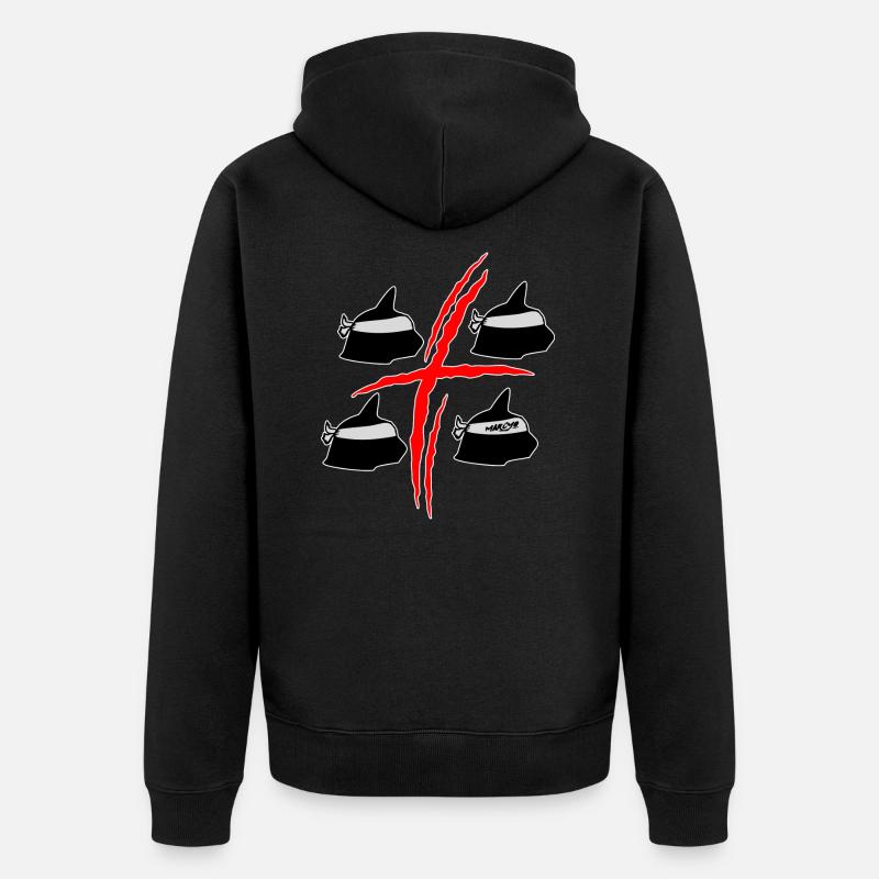 4 Chat Mori - Veste à capuche bio Premium Unisexe - noir