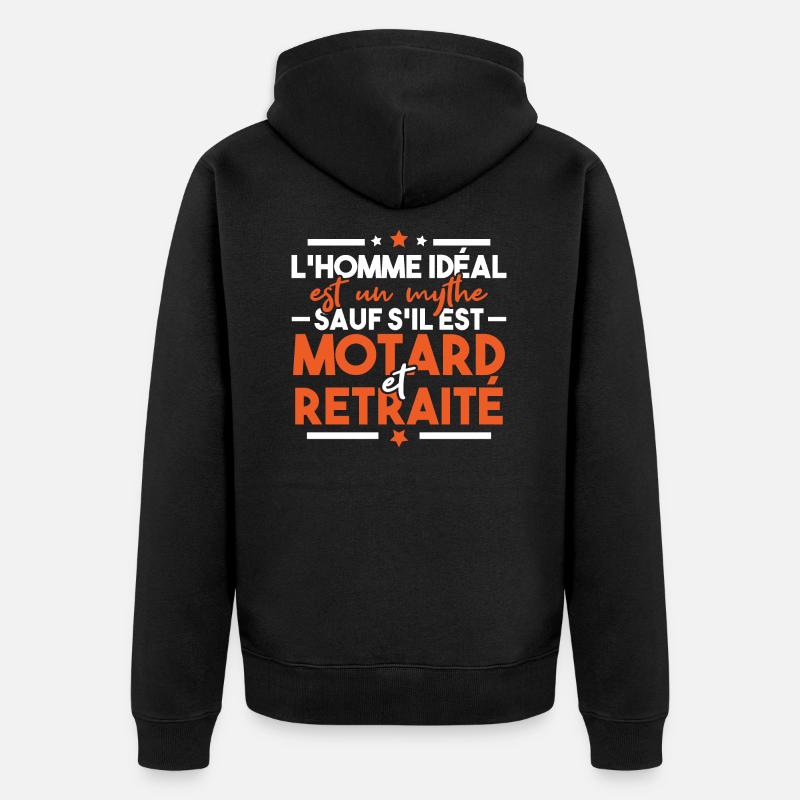 Motard Et Retraité - Veste à capuche bio Premium Unisexe - noir