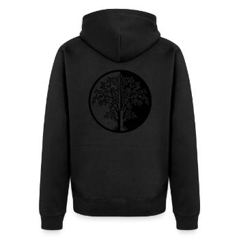 015 - baum - Unisex Premium Bio Zip Hoodie - Schwarz - Hinten - Nico (187cm)