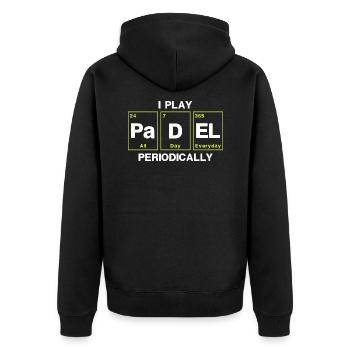 I Play Padel Periodically Padel Player Padeltennis - Unisex Premium Organic Zip Hoodie - black - Back - Nico (187cm)