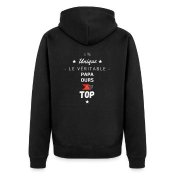 Le Véritable papa ours au top - Veste à capuche bio Premium Unisexe - noir - Dos - Nico (187cm)