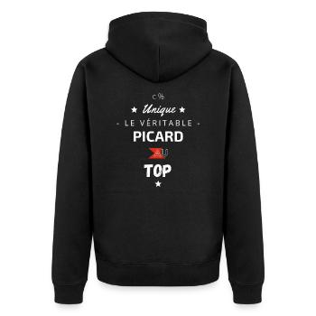 Le véritable Picard au top - Veste à capuche bio Premium Unisexe - noir - Dos - Nico (187cm)