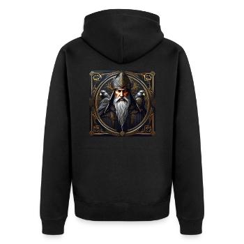 Magicien mystique avec corbeaux - Veste à capuche bio Premium Unisexe - noir - Dos - Nico (187cm)