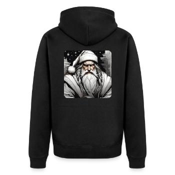 Père Noël cool en blanc - Veste à capuche bio Premium Unisexe - noir - Dos - Nico (187cm)