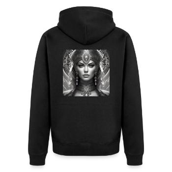 Femme fantastique mystique - Veste à capuche bio Premium Unisexe - noir - Dos - Nico (187cm)