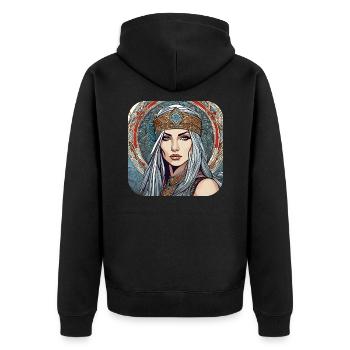 Femme fantastique mystique - Veste à capuche bio Premium Unisexe - noir - Dos - Nico (187cm)