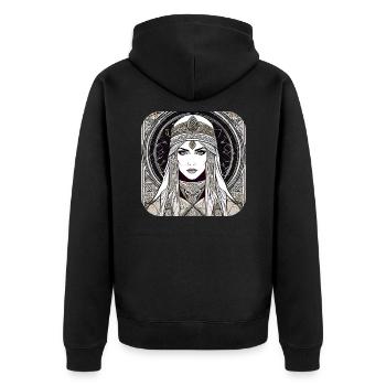Femme fantastique mystique - Veste à capuche bio Premium Unisexe - noir - Dos - Nico (187cm)