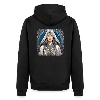 Femme fantastique mystique - Veste à capuche bio Premium Unisexe - noir - Dos - Nico (187cm)