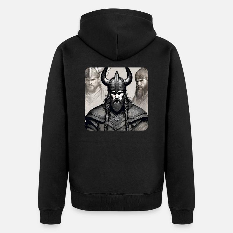 Fier guerrier viking germanique - Veste à capuche bio Premium Unisexe - noir
