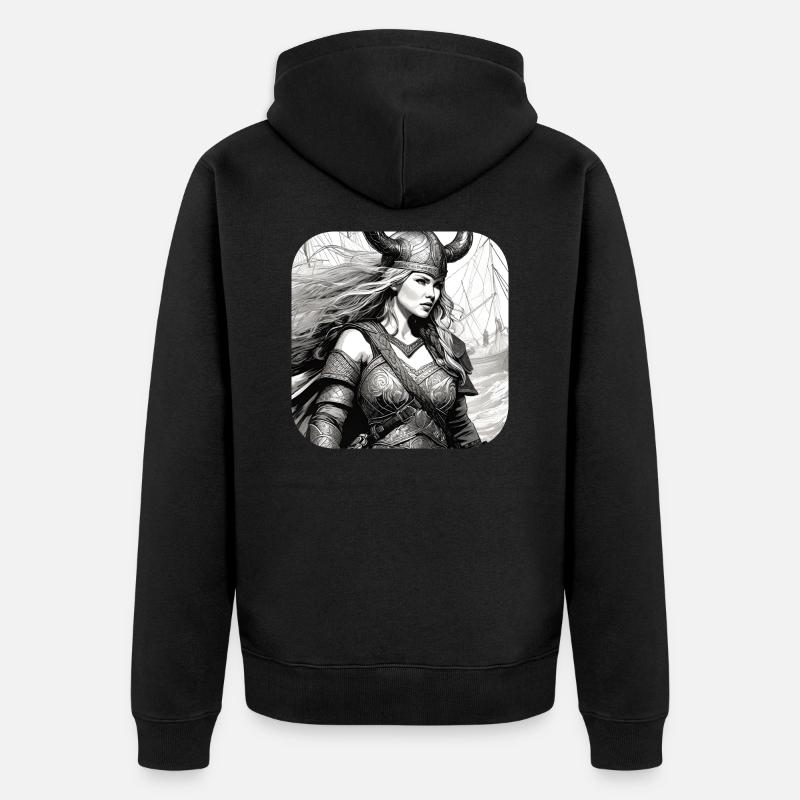 Fière Viking Germanin Shieldmaiden - Veste à capuche bio Premium Unisexe - noir