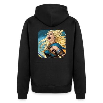 Fière Viking Germanin Shieldmaiden - Veste à capuche bio Premium Unisexe - noir - Dos - Nico (187cm)