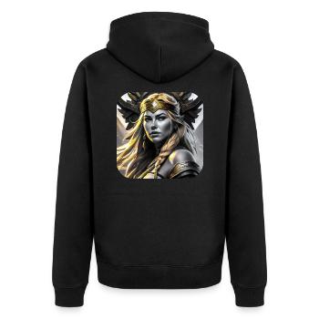 Fière Viking Germanin Shieldmaiden en or - Veste à capuche bio Premium Unisexe - noir - Dos - Nico (187cm)