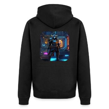 Guerrier cool du cyberespace - Veste à capuche bio Premium Unisexe - noir - Dos - Nico (187cm)