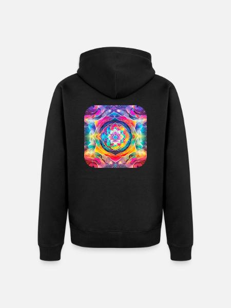 Motif psychédélique I - Veste à capuche bio Premium Unisexe - noir