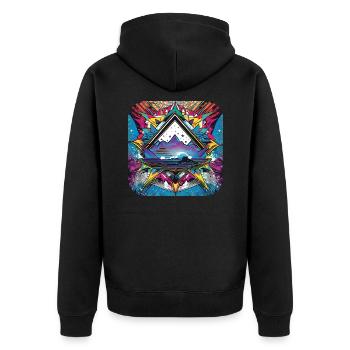 Motif psychédélique II - Veste à capuche bio Premium Unisexe - noir - Dos - Nico (187cm)