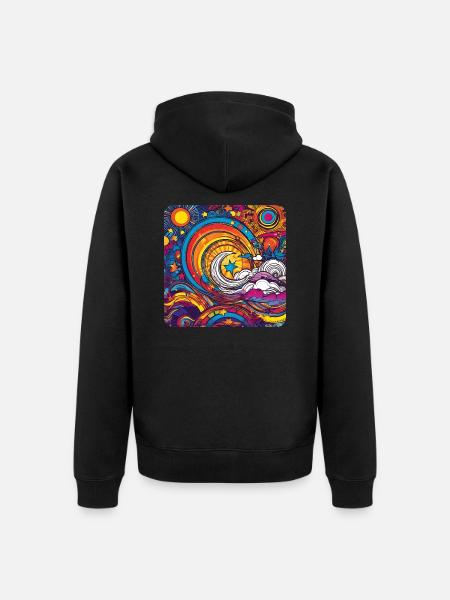 Psychedelic Motif IV - Unisex Premium Organic Zip Hoodie - black