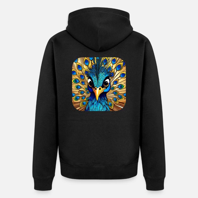 Paon mignon II - Veste à capuche bio Premium Unisexe - noir