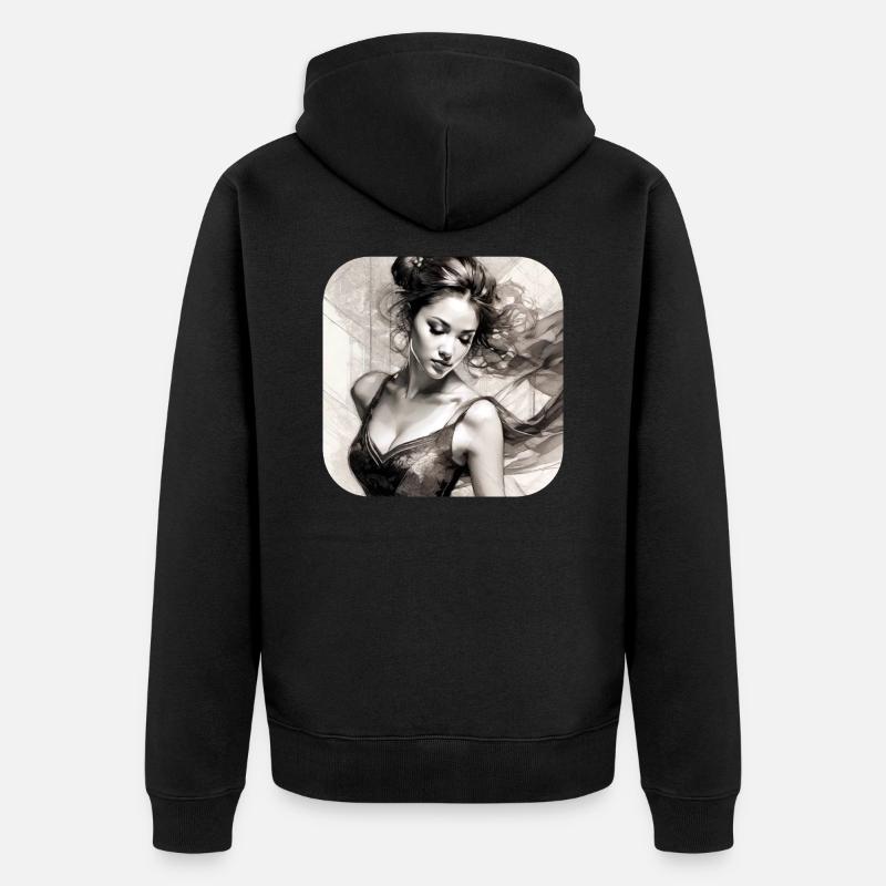 Beauté gracieuse - Veste à capuche bio Premium Unisexe - noir