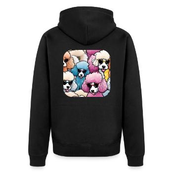 Caniche coloré Pop Art - Veste à capuche bio Premium Unisexe - noir - Dos - Nico (187cm)