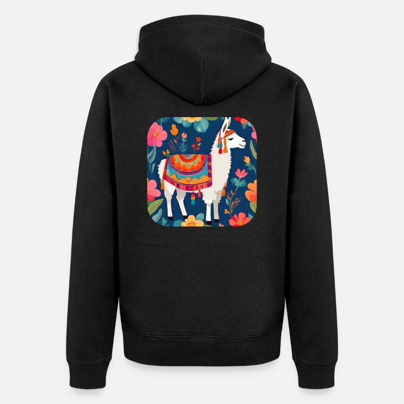Lama cool - Veste à capuche bio Premium Unisexe - noir