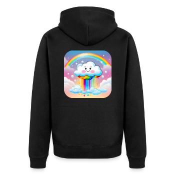Cute Cloud Raining Rainbow Colors - Unisex Premium Organic Zip Hoodie - black - Back - Nico (187cm)