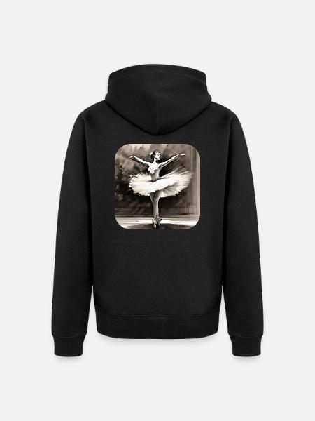 Prima Ballerina IV - Unisex Premium Organic Zip Hoodie - black