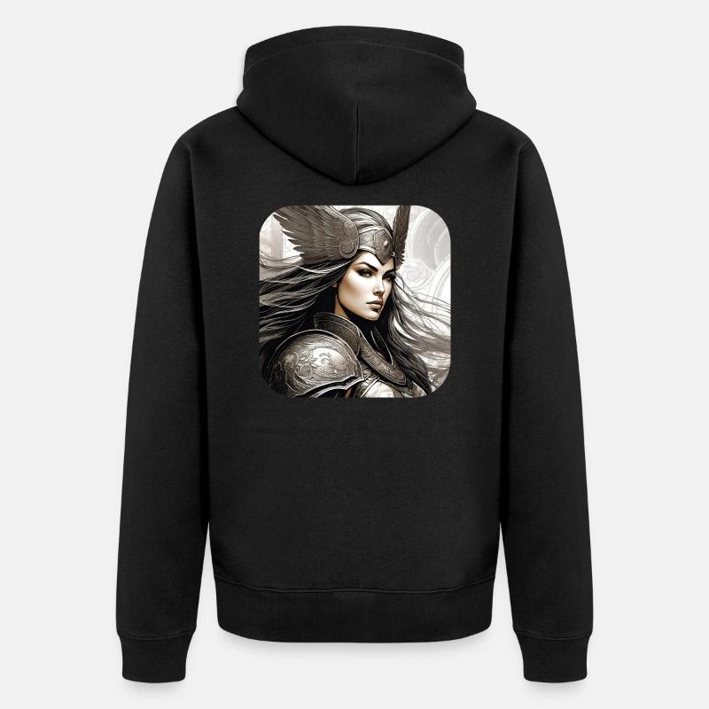Fière Viking Germanin Shieldmaiden - Veste à capuche bio Premium Unisexe - noir