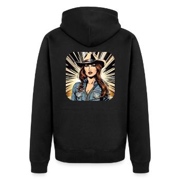 Fille de l’Ouest cool - Veste à capuche bio Premium Unisexe - noir - Dos - Nico (187cm)