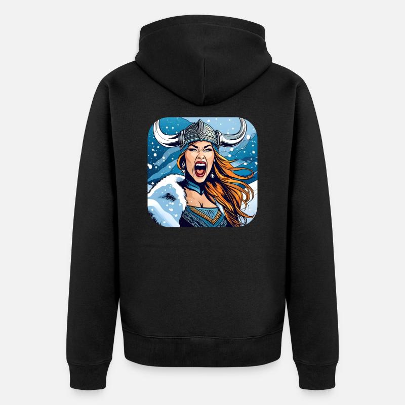 Fière Viking Germanin Shieldmaiden - Veste à capuche bio Premium Unisexe - noir