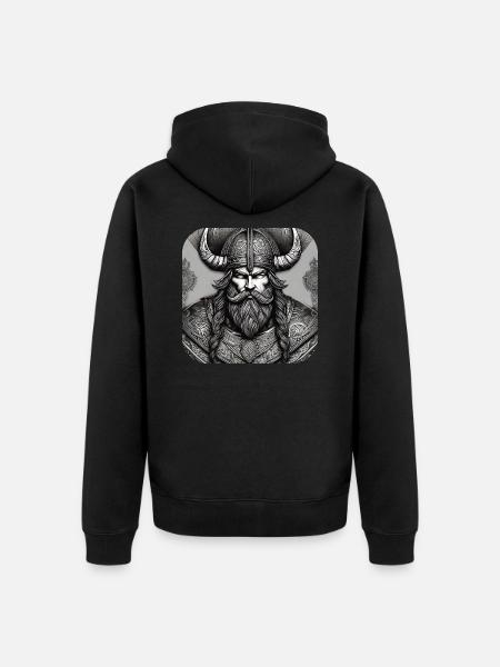 Stolzer Wikinger Krieger Germane - Unisex Premium Bio Zip Hoodie - Schwarz