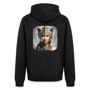 Chaman animal mystique - Veste à capuche bio Premium Unisexe - noir - Dos - Nico (187cm)