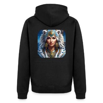 Chaman animal mystique - Veste à capuche bio Premium Unisexe - noir - Dos - Nico (187cm)