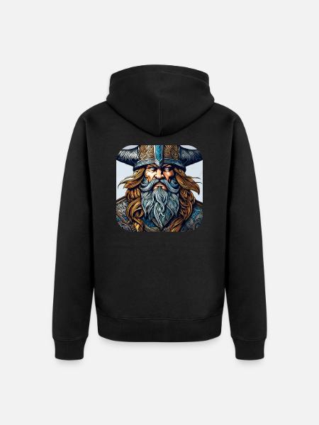 Stolzer Wikinger Krieger Germane - Unisex Premium Bio Zip Hoodie - Schwarz