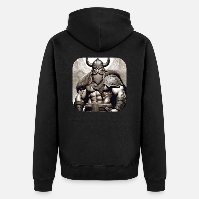 Fier guerrier viking germanique - Veste à capuche bio Premium Unisexe - noir