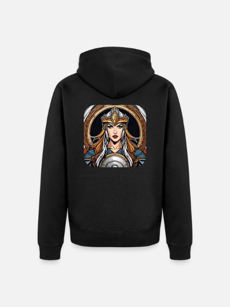 Proud Viking Germanin Shieldmaiden - Unisex Premium Organic Zip Hoodie - black