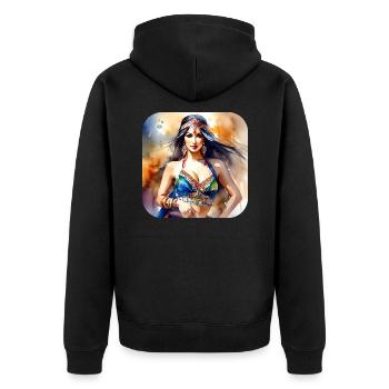 Danseuse orientale mystique - Veste à capuche bio Premium Unisexe - noir - Dos - Nico (187cm)