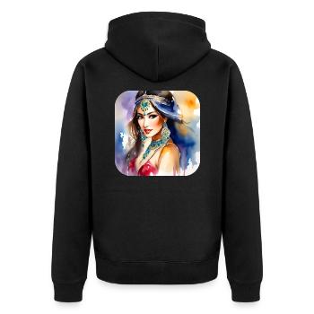 Danseuse orientale mystique - Veste à capuche bio Premium Unisexe - noir - Dos - Nico (187cm)