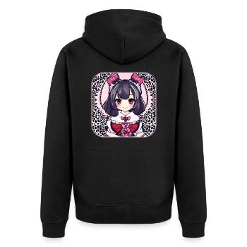 Jolie fille d’anime - Veste à capuche bio Premium Unisexe - noir - Dos - Nico (187cm)