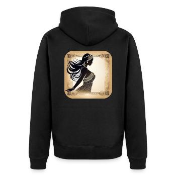 Mystische orientalische Bauchtänzerin - Unisex Premium Bio Zip Hoodie - Schwarz - Hinten - Nico (187cm)
