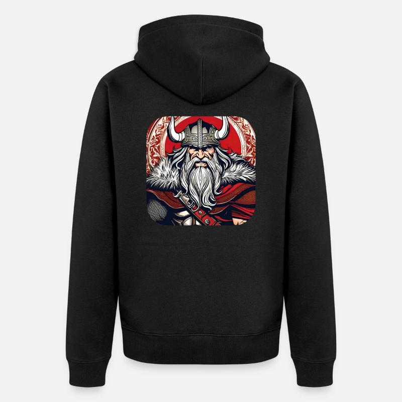 Fier guerrier viking germanique - Veste à capuche bio Premium Unisexe - noir
