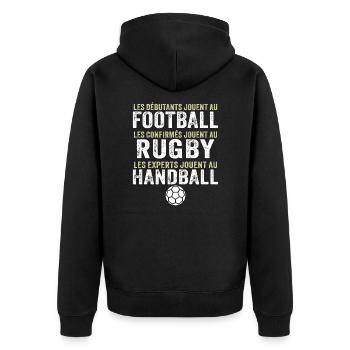 les experts jouent au handball cadeau handballeur - Veste à capuche bio Premium Unisexe - noir - Dos - Nico (187cm)