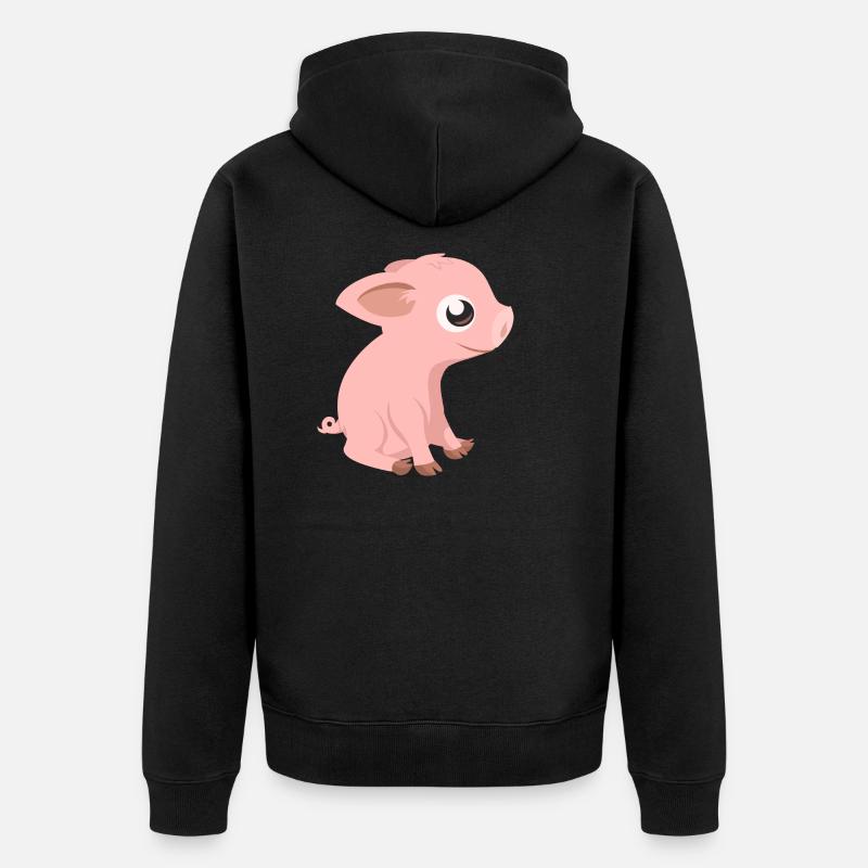 piggy - Unisex Premium Organic Zip Hoodie - black