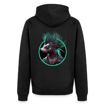 Punk skunk - Unisex Premium Organic Zip Hoodie - black - Back - Nico (187cm)